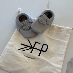 Freshly Picked size 0 grey moccasins- new with dust bag